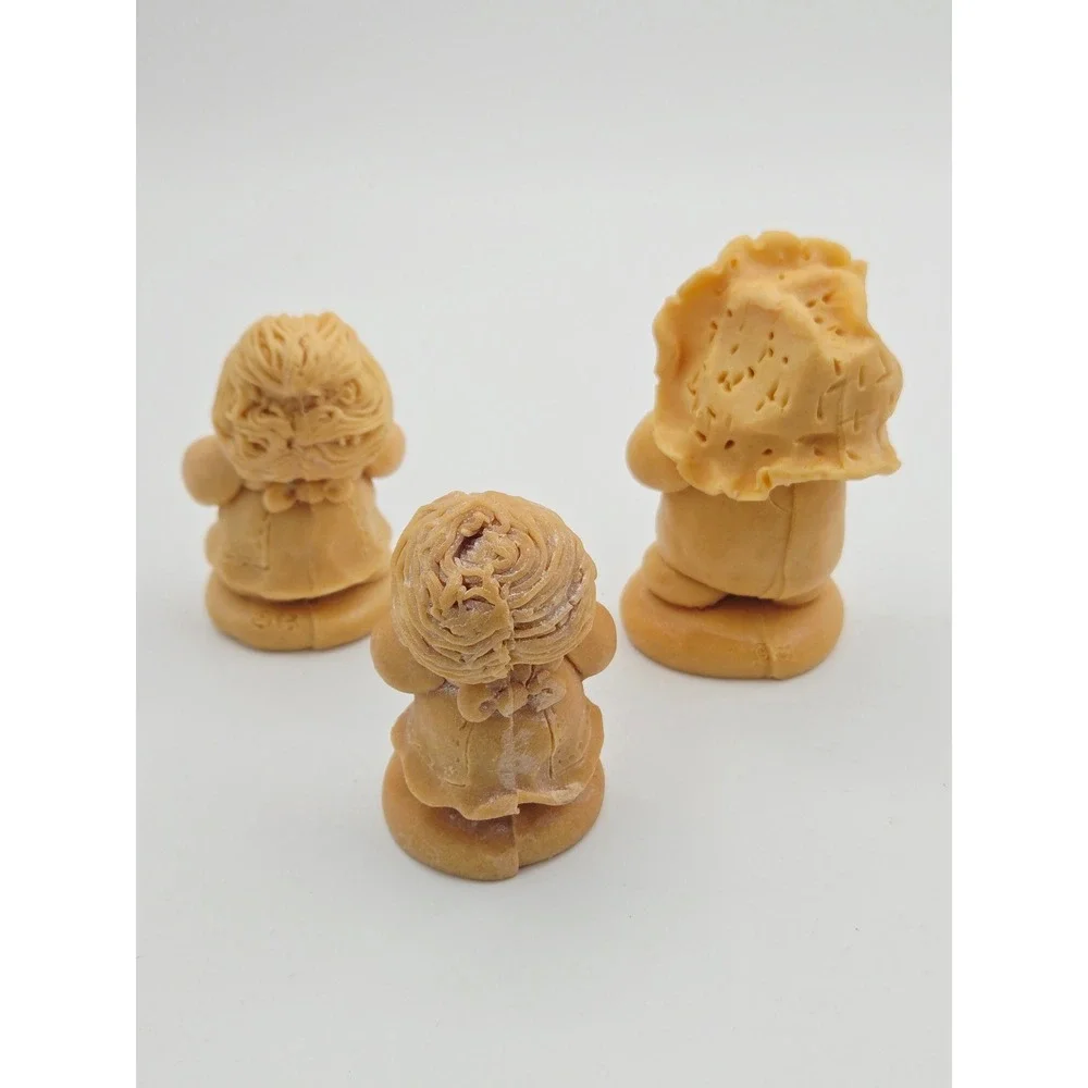 Vintage 1983 Clay Dough Figurines and Ornaments Set of 9 Folk Art Decor
